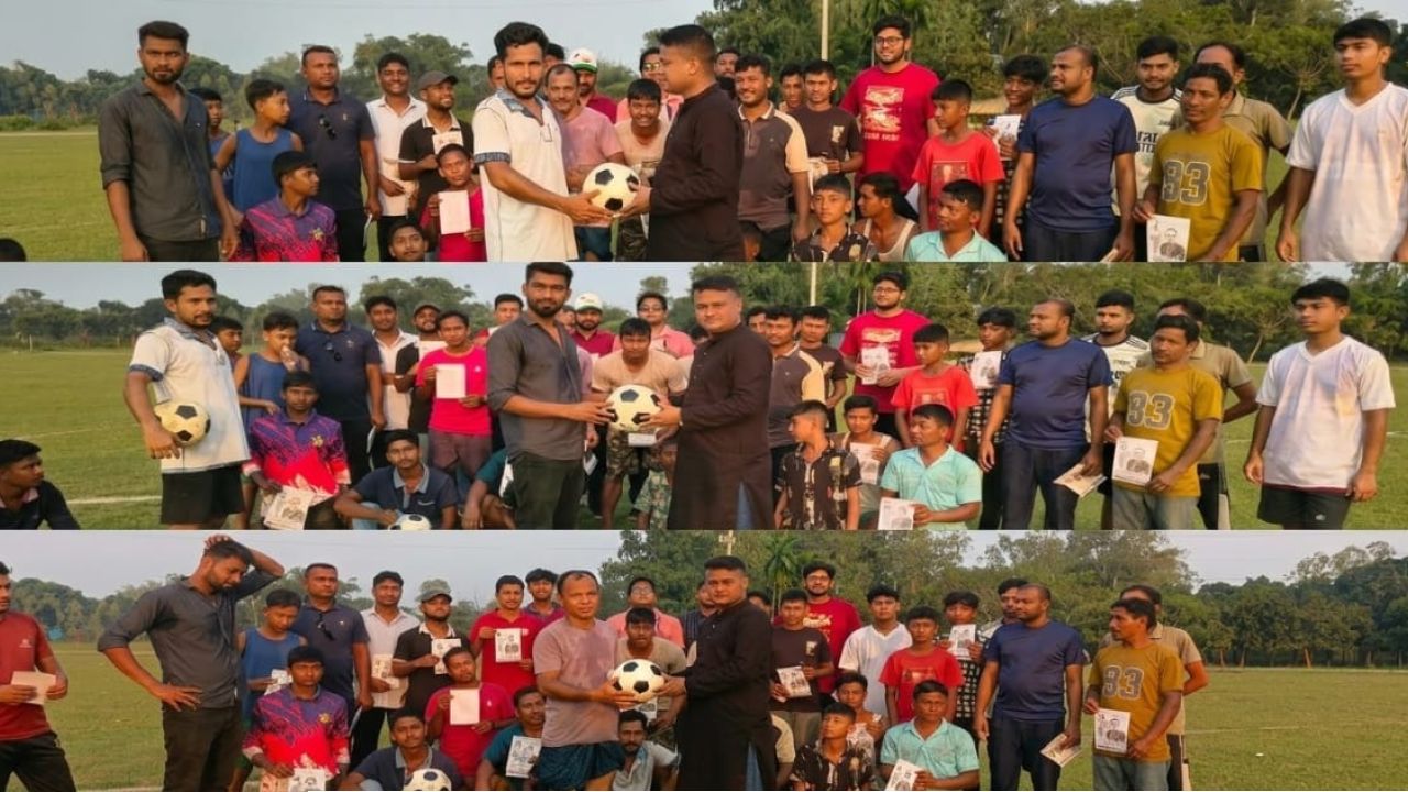 এডভোকেট হান্নান শাহর পক্ষ থেকে ভুল্লী উপজেলায় বিভিন্ন এলাকায় যুব সমাজের মাঝে ফুটবল বিতরণ ও ধানের শীষের প্রচারণা
