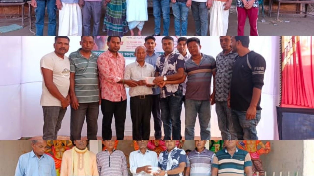 অ্যাডভোকেট হান্নান শাহর পক্ষ থেকে মন্দিরে মোবাইল উপহার ও ধানের শীষের প্রচার